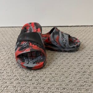 Kids Black and Red Slip-On Shoes